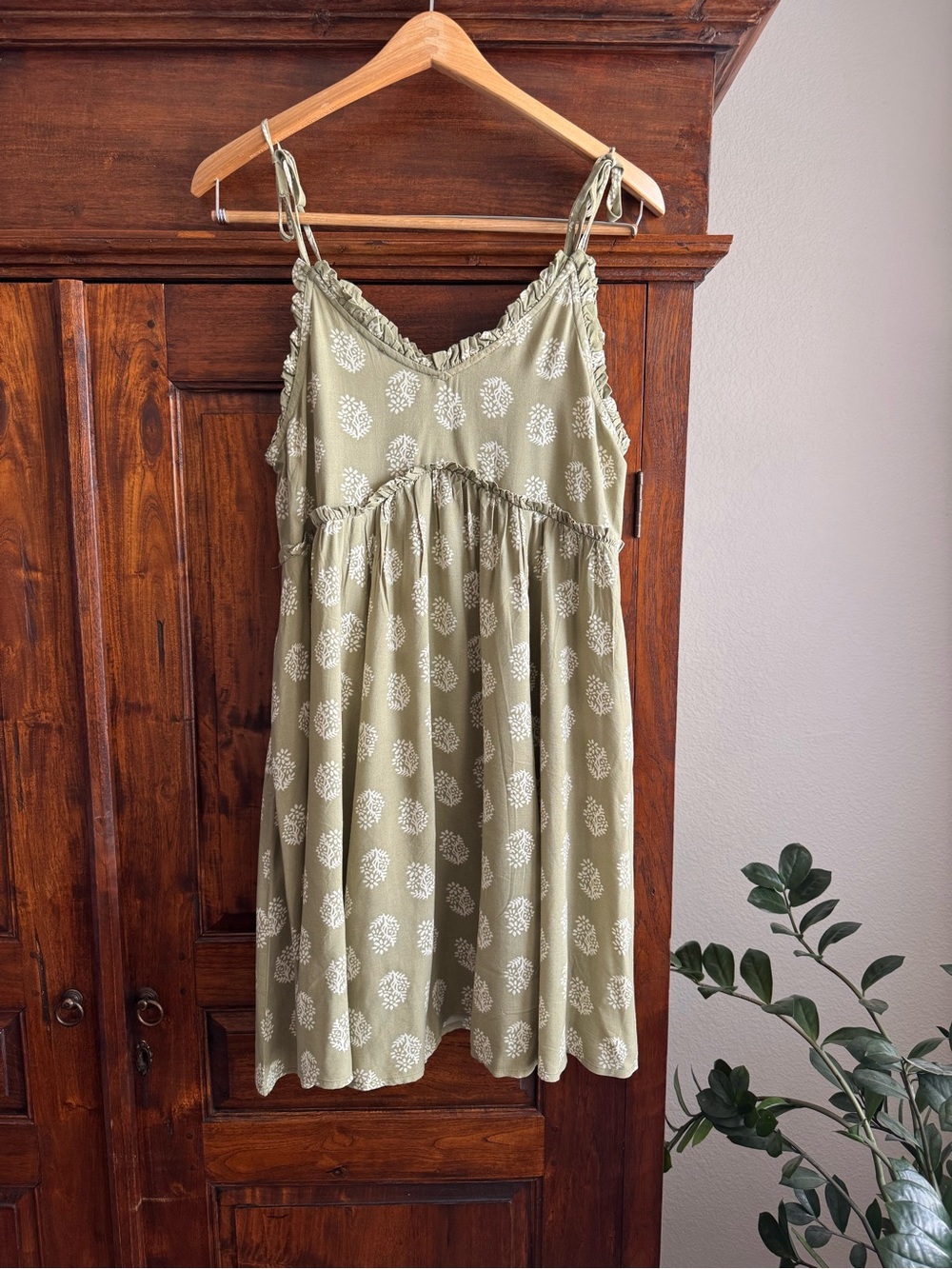 Patrons of Peace Malibu Floral Dress Dusty Sage